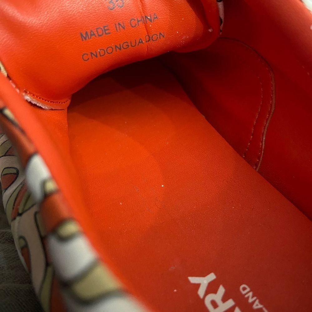 Burberry White & Orange Monogram Print Sneakers new B logo - Picture 8 of 8